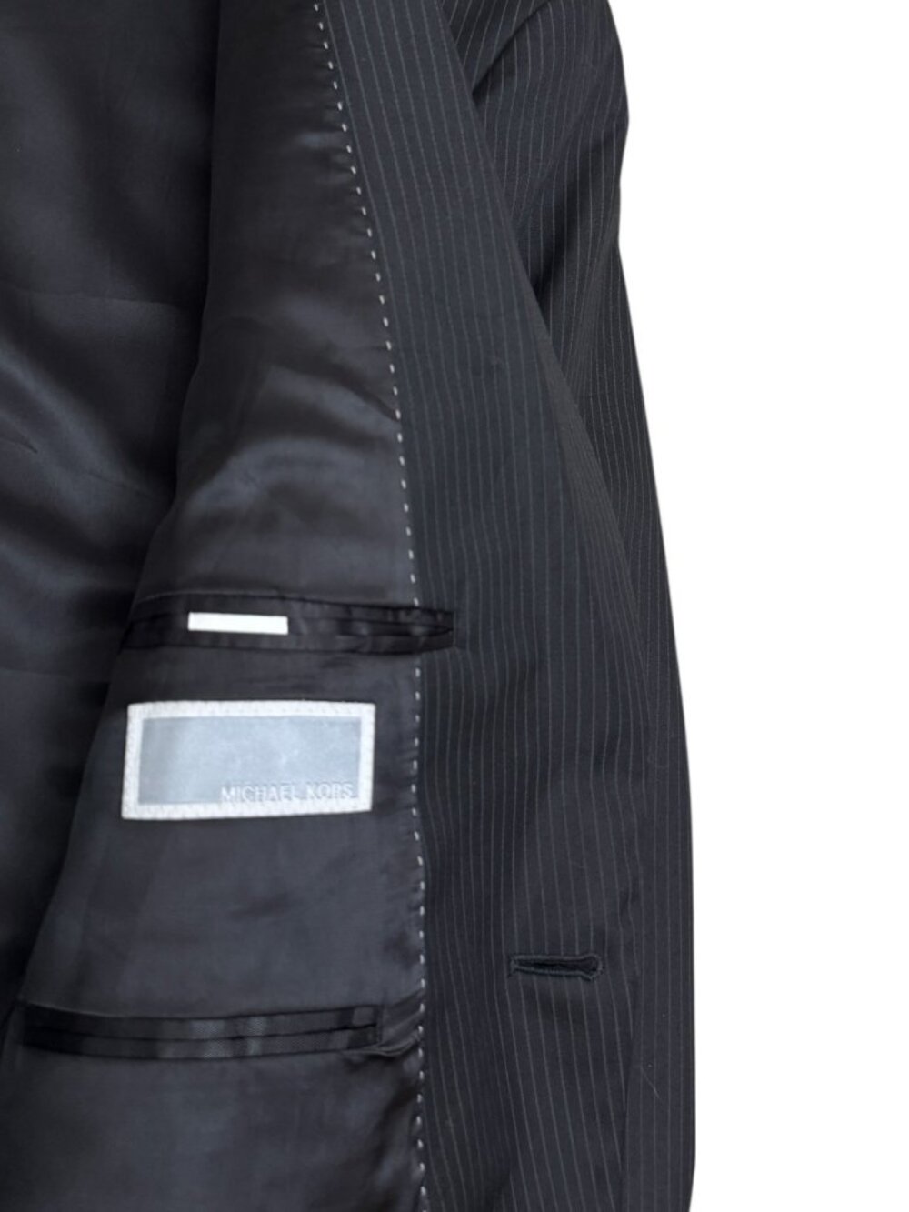 MICHAEL KORS Pinstripe 2-Piece Luxury Designer SUIT Blazer & Pants Men 44R Large - Picture 9 of 11